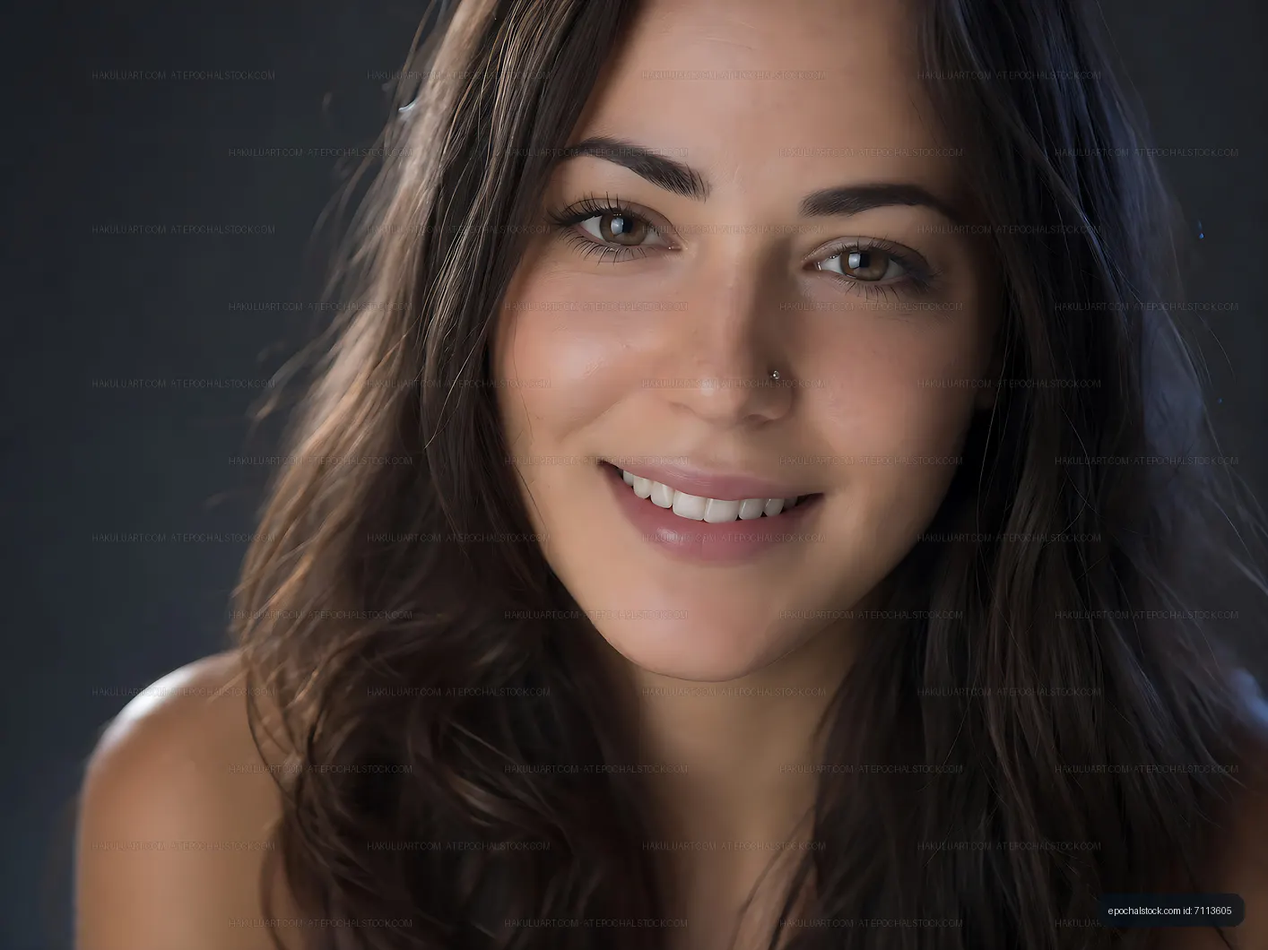 Young woman with long dark hair smiling at the camera