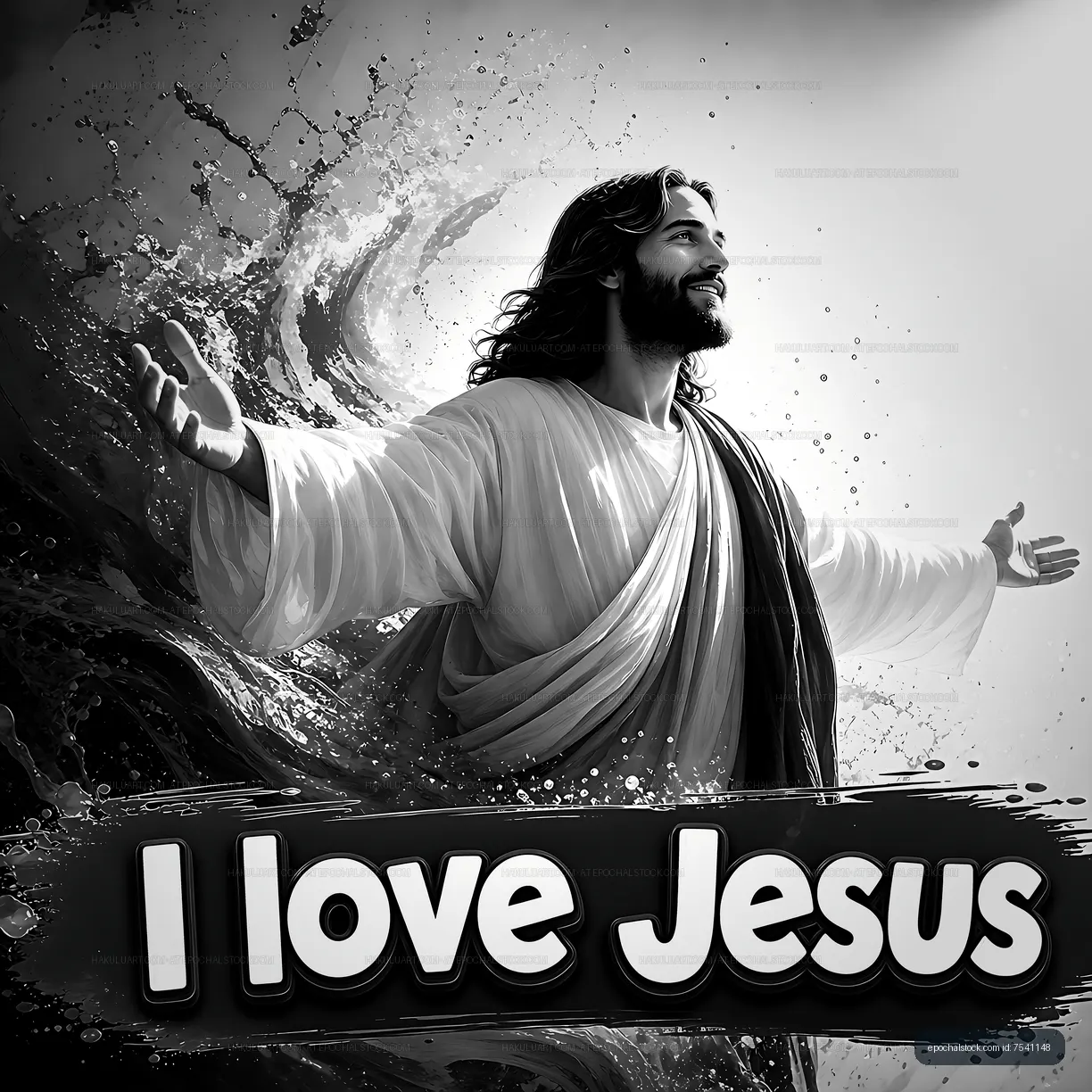 Jesus with open arms expressing love