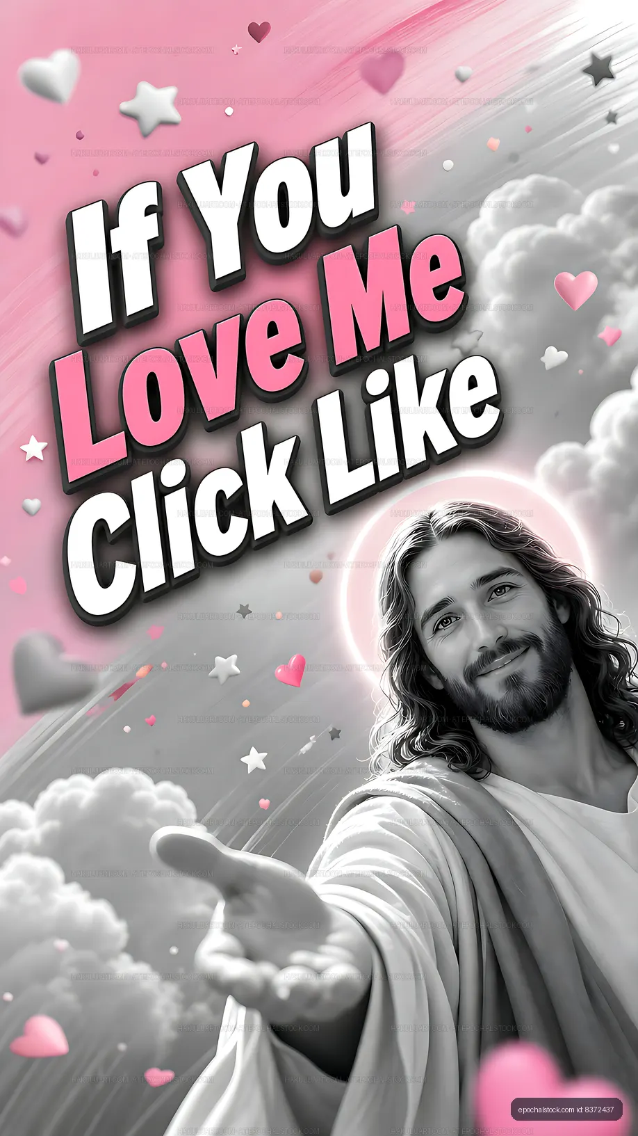 Click like for love with a hand reaching out