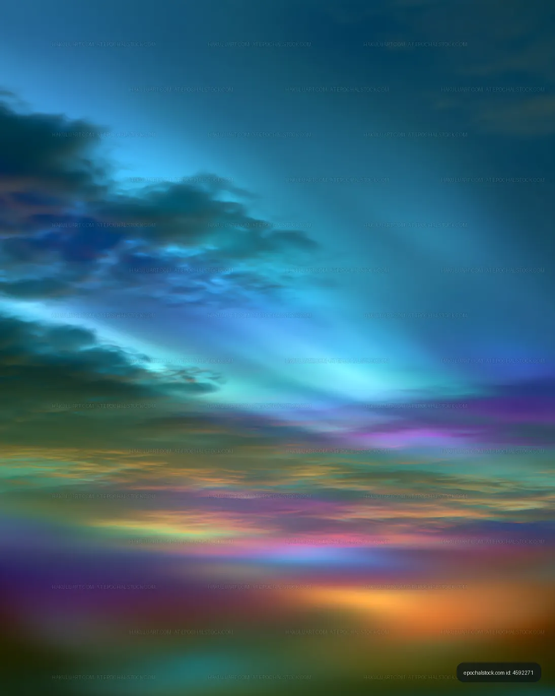 Colorful sky during sunset over the horizon with clouds