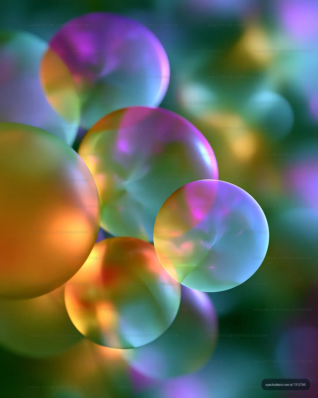 Colorful abstract bubbles in a vibrant background