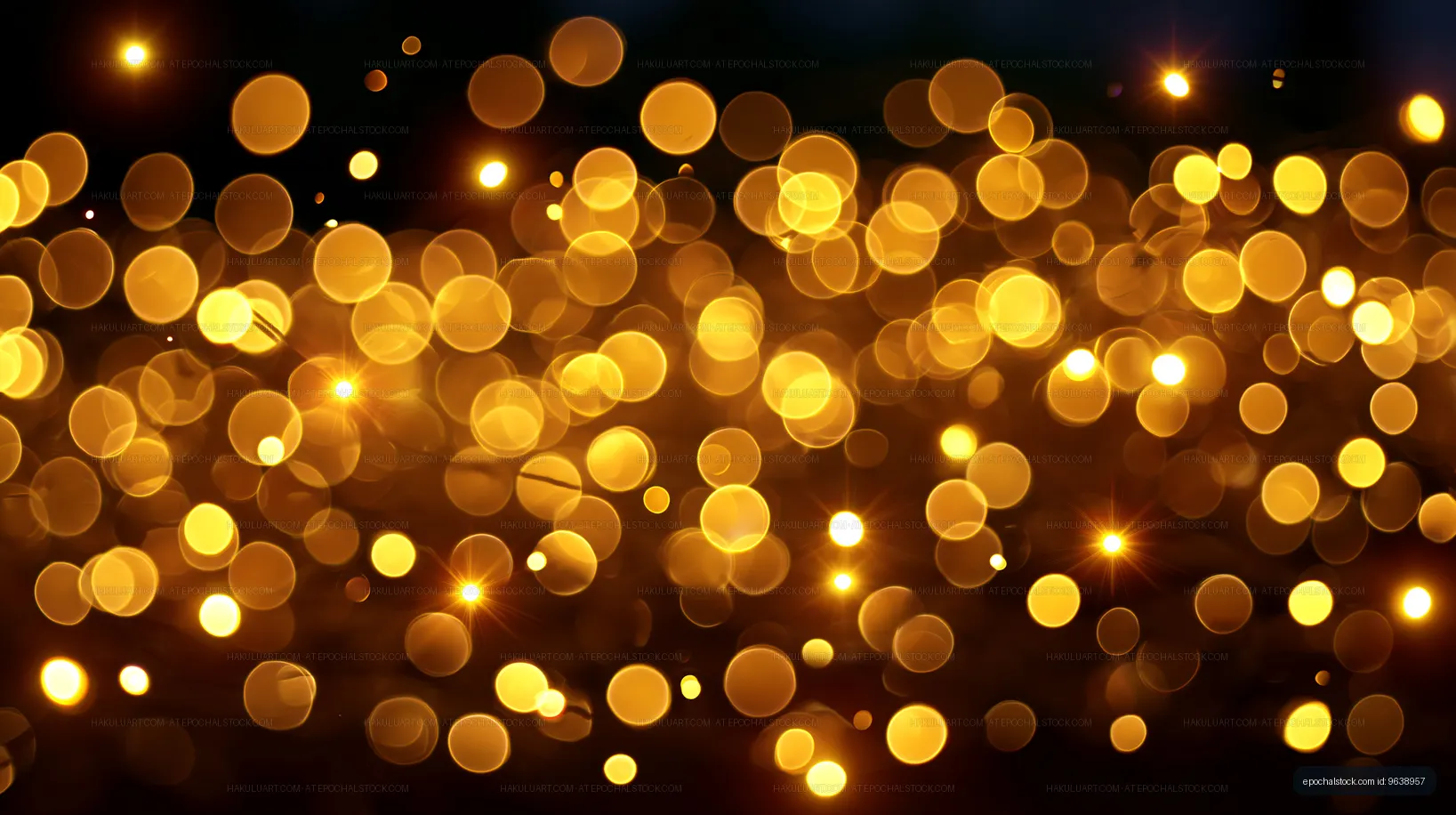 Golden bokeh lights create a festive background during an event