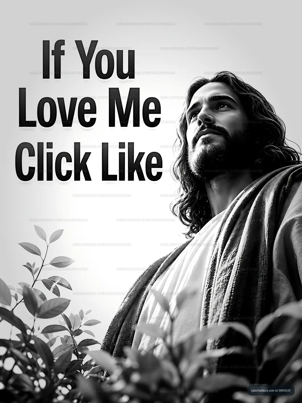 Man looking up with text asking for likes on social media
