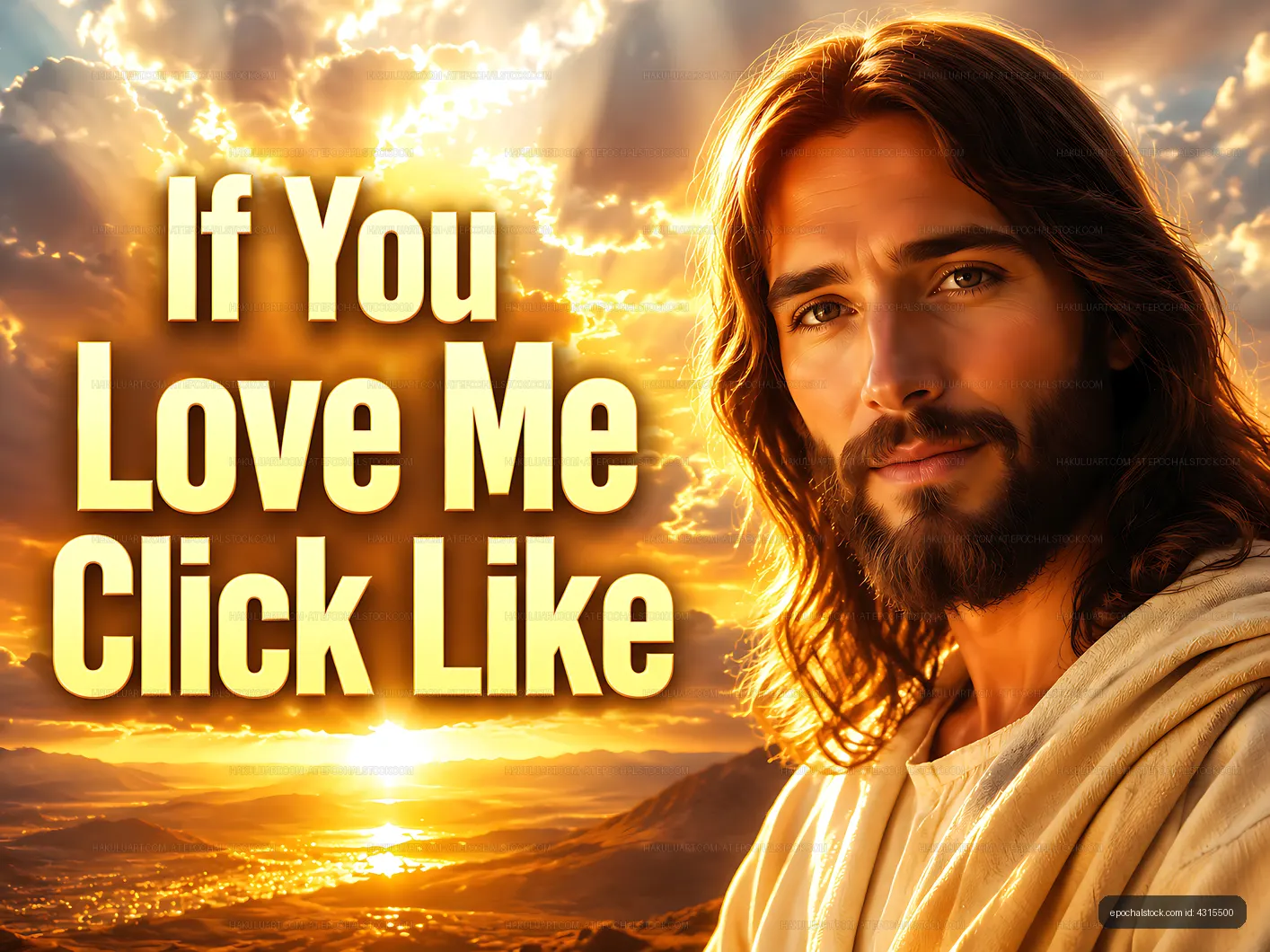 Message about faith with a person looking at the camera