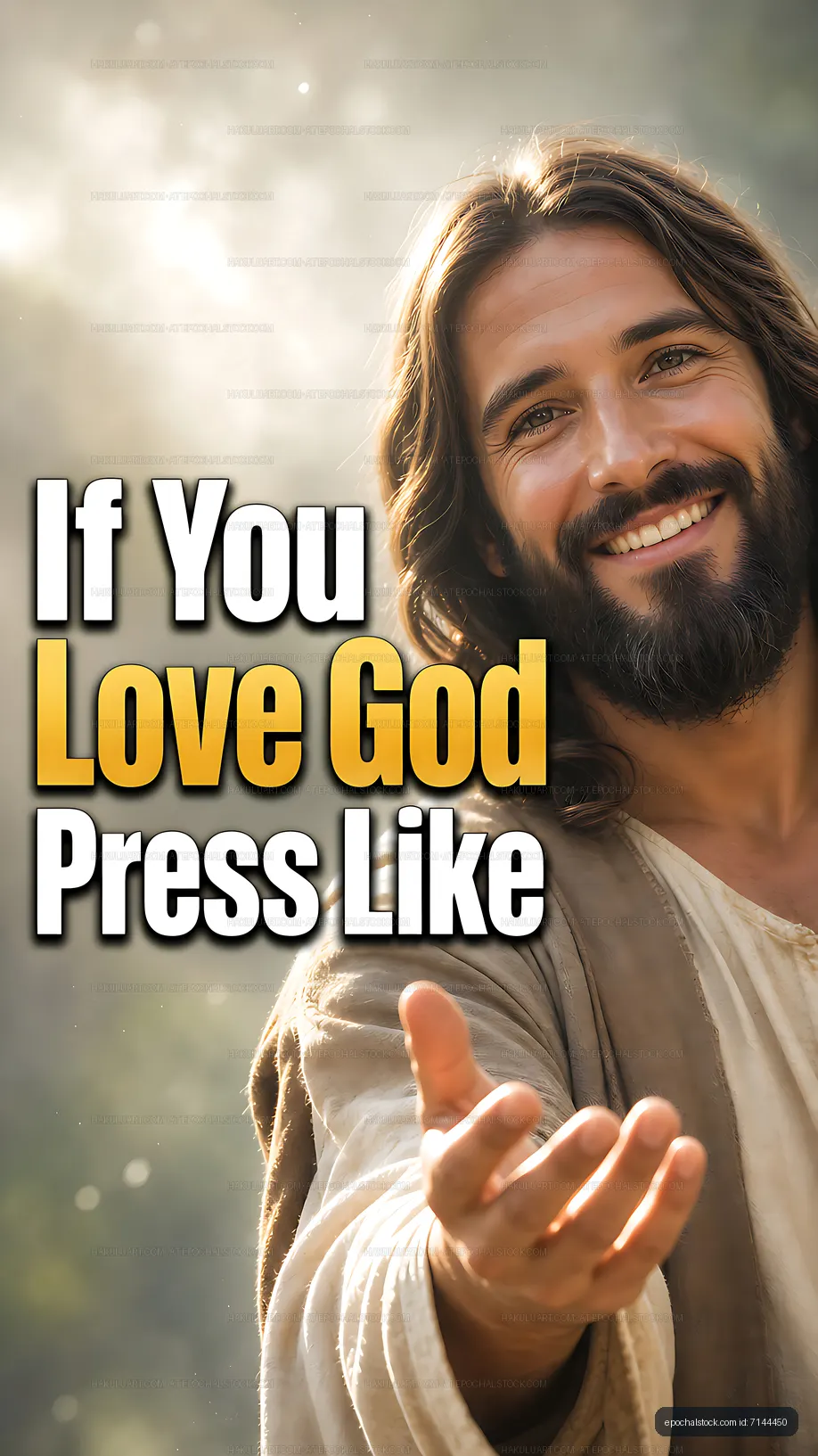 Smiling man with open hand encouraging likes on social media