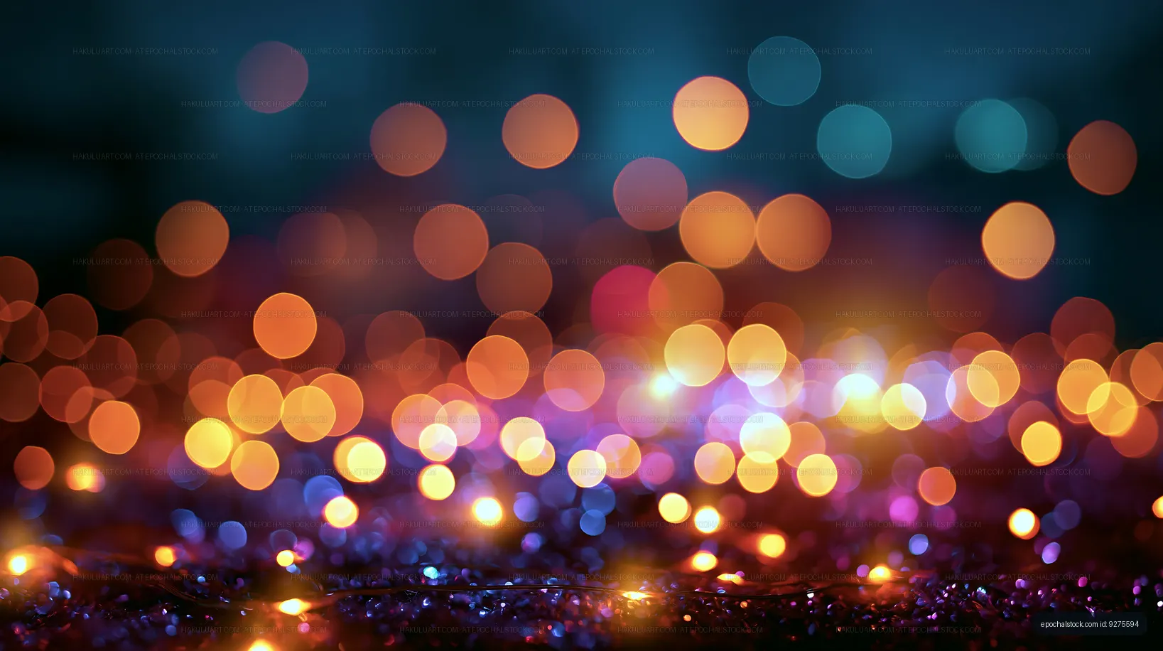 Colorful bokeh lights create a festive atmosphere at a gathering