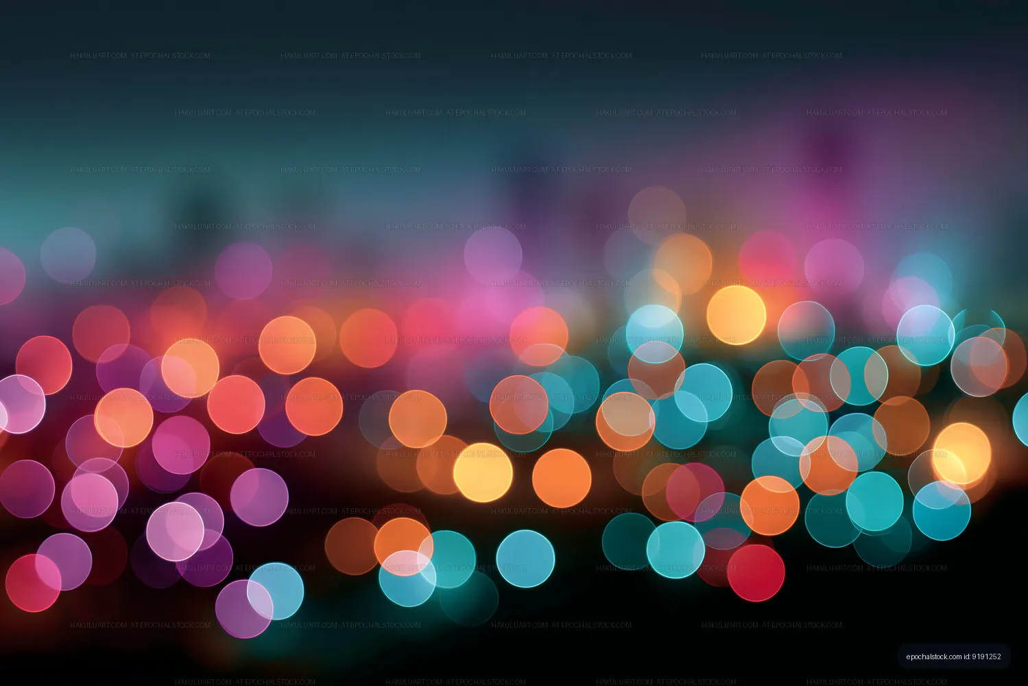 Colorful blurred lights in a nighttime city scene