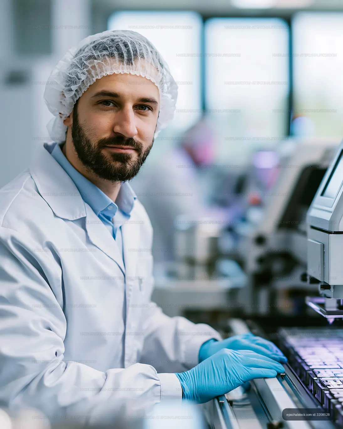 Scientist working at a laboratory with a focus on research tasks