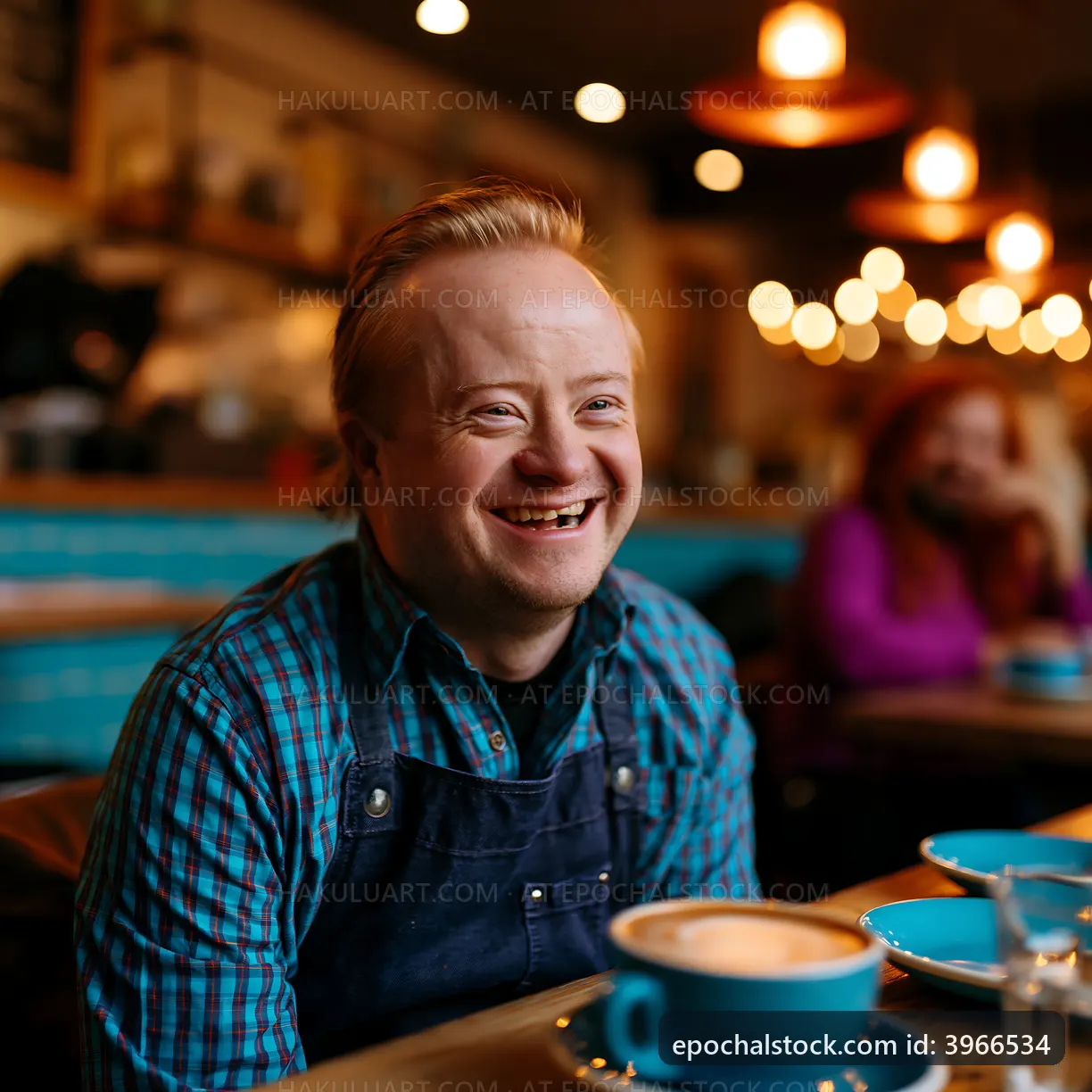 Smiling man in cafe enjoying coffee at a social gathering