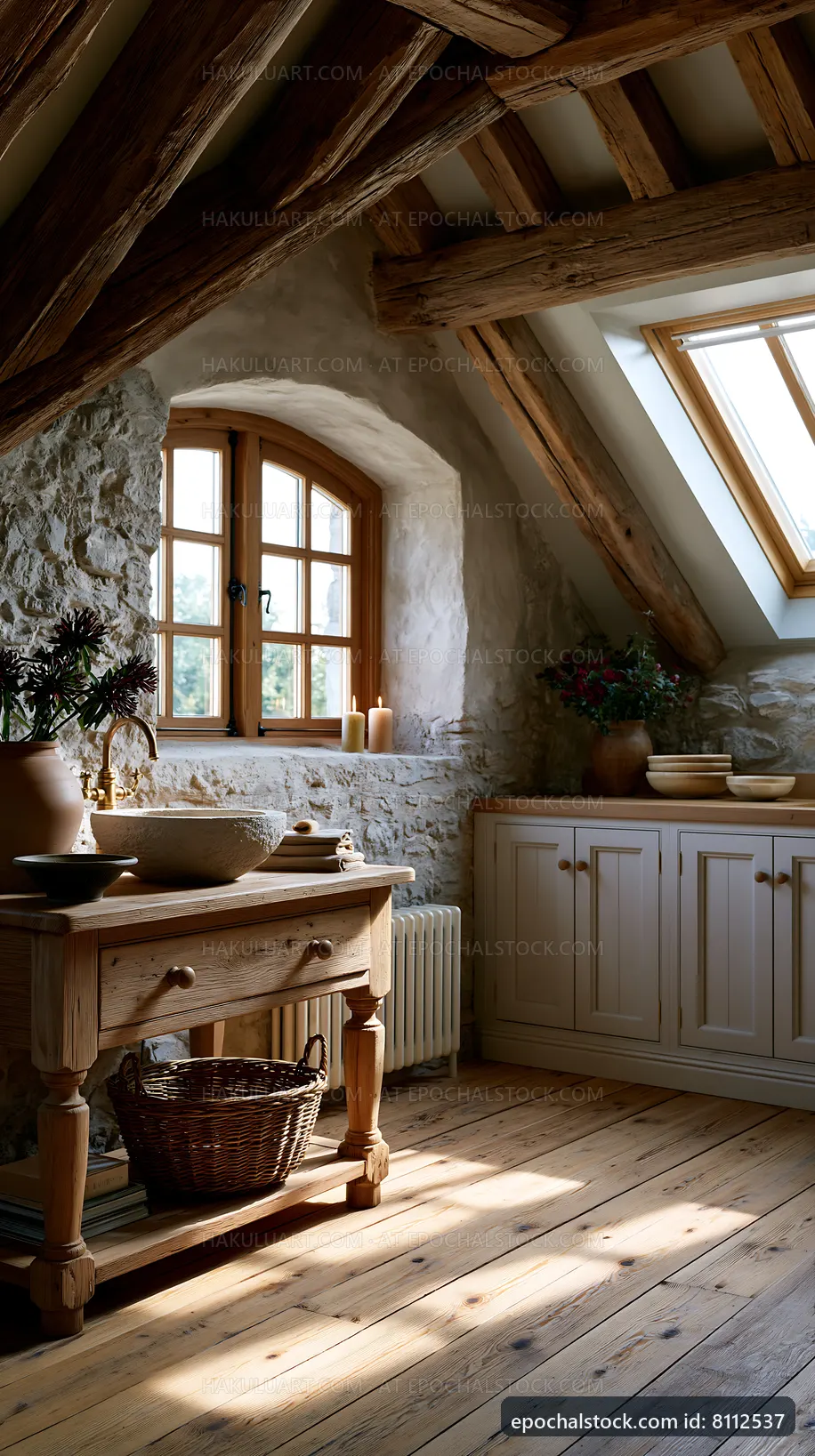 Cozy kitchen in a rustic home with natural light