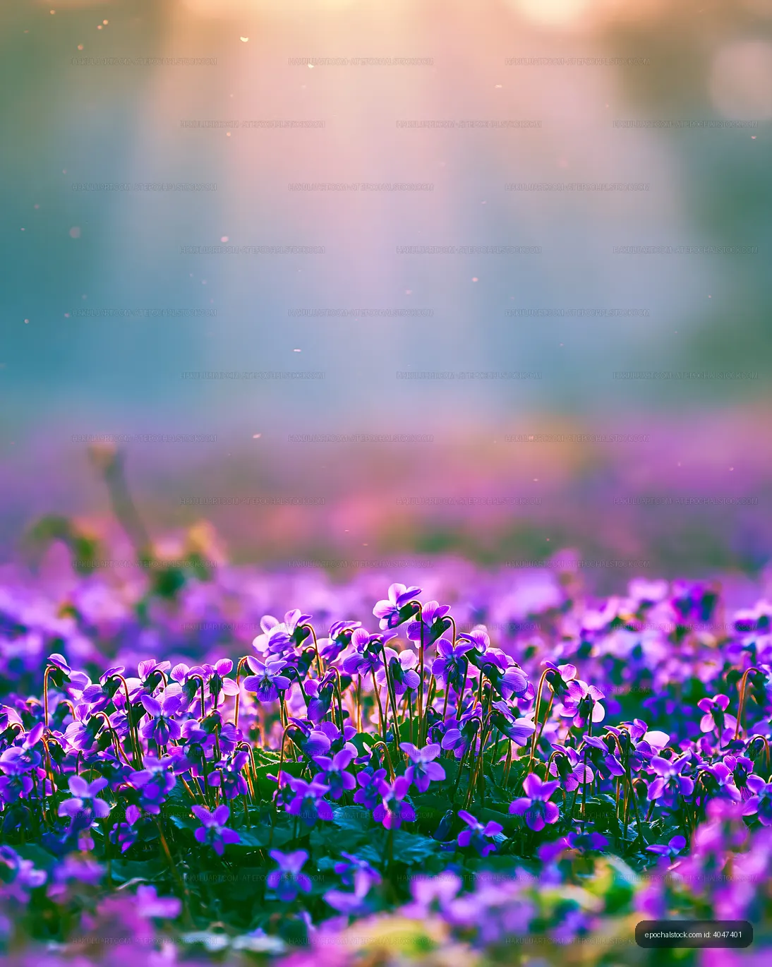 Flowers bloom under sunlight in a vibrant field