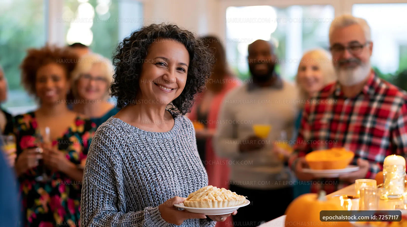 Gathering with friends and family at home during a festive event