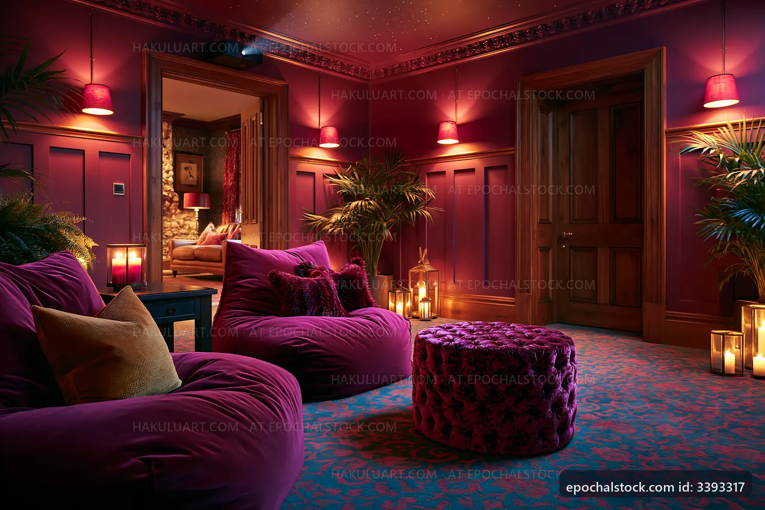 Charming room with plush seating and warm lighting