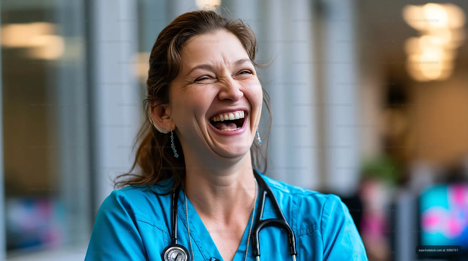Medical professional smiling in a healthcare setting