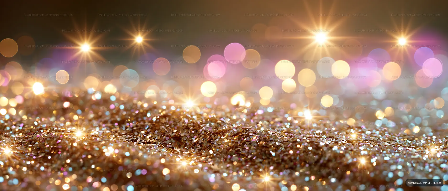 Bright sparkling lights on shimmering surface