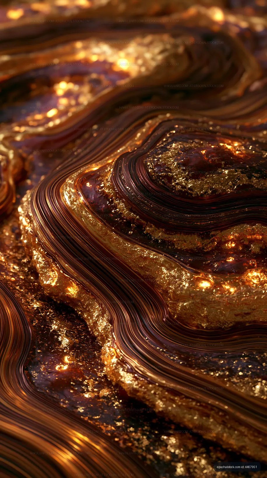 Natural abstract pattern with golden texture and flowing lines