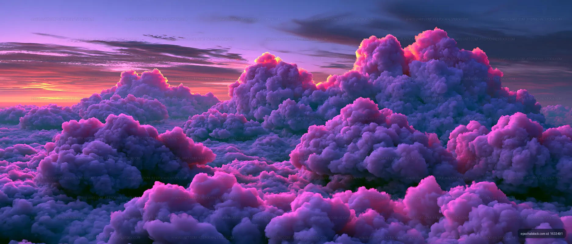 Colorful clouds at sunset in the evening sky