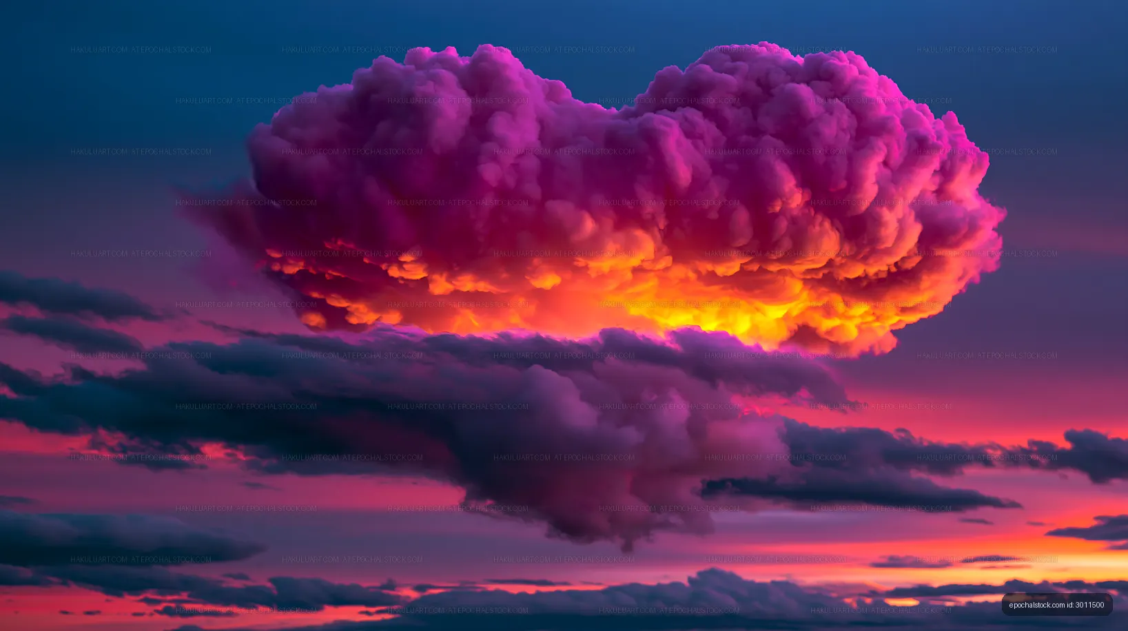 Colorful clouds at sunset in the evening sky