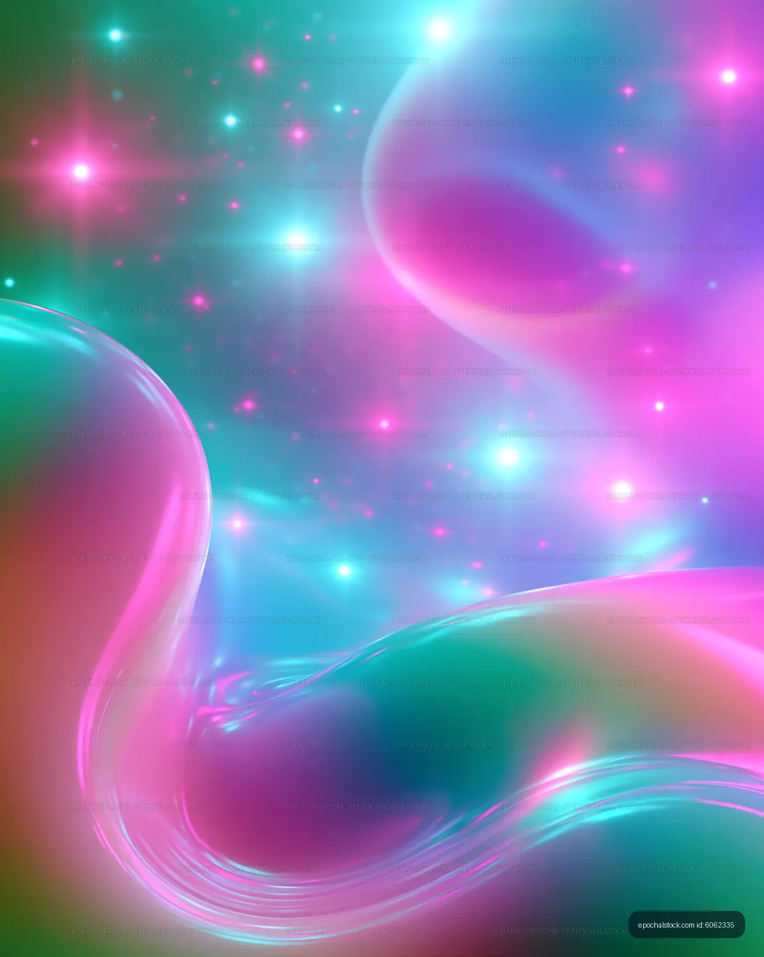 Colorful swirling abstract pattern with stars in the background