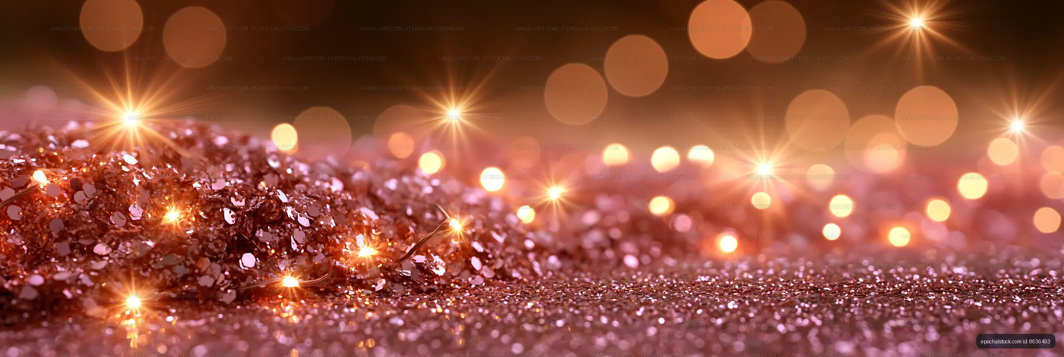 Shimmering glitter with soft bokeh lights in the background