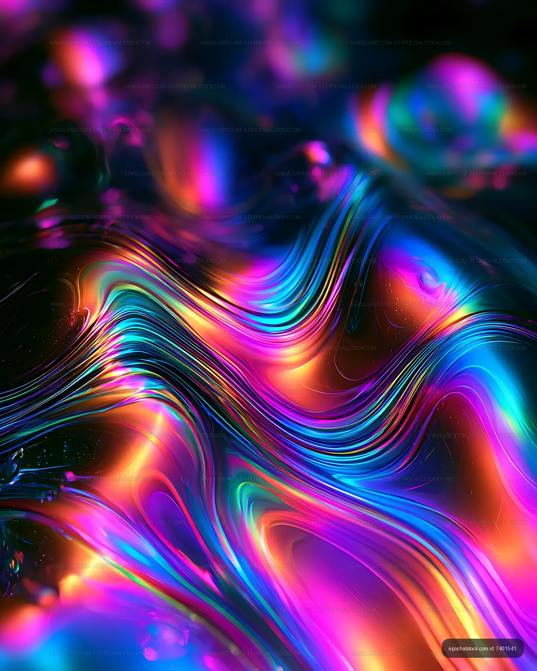Colorful abstract light patterns in fluid shapes