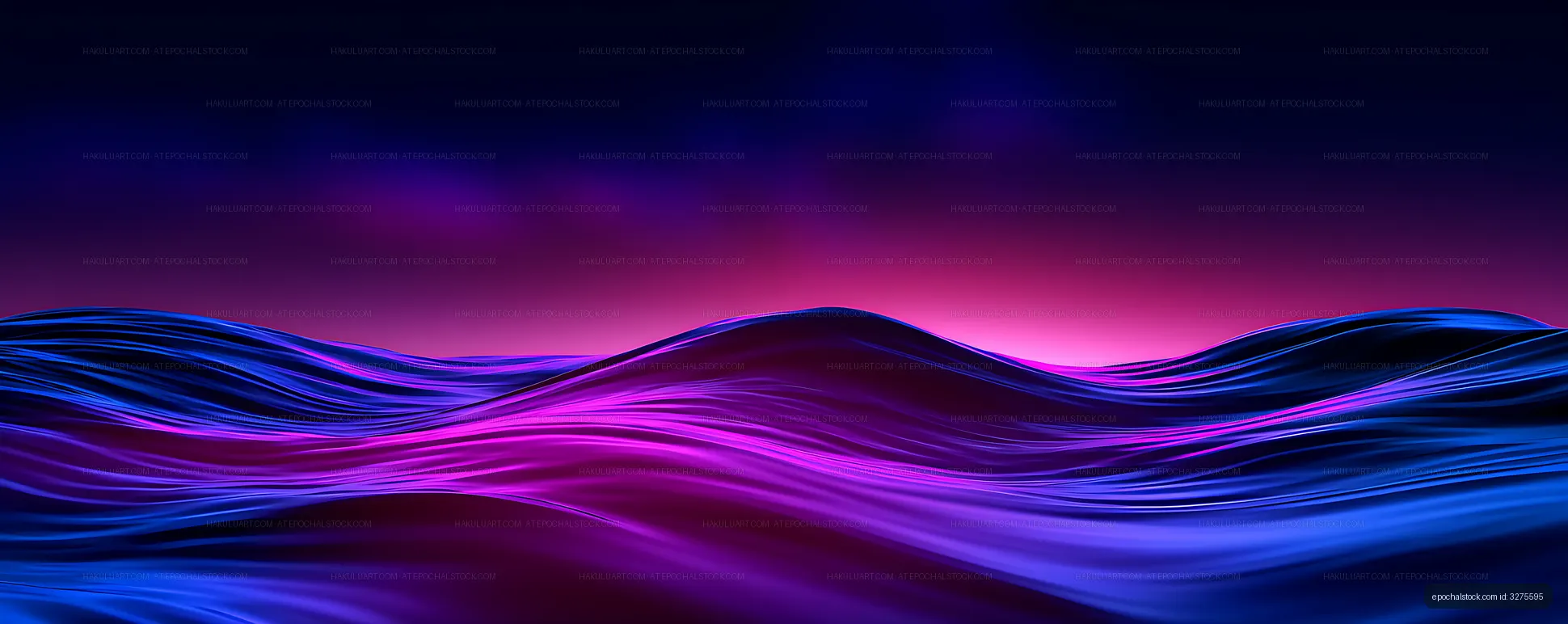 Abstract waves in vibrant colors during twilight
