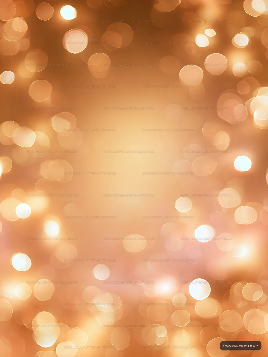 Soft Golden Bokeh Lights with Open Central Space