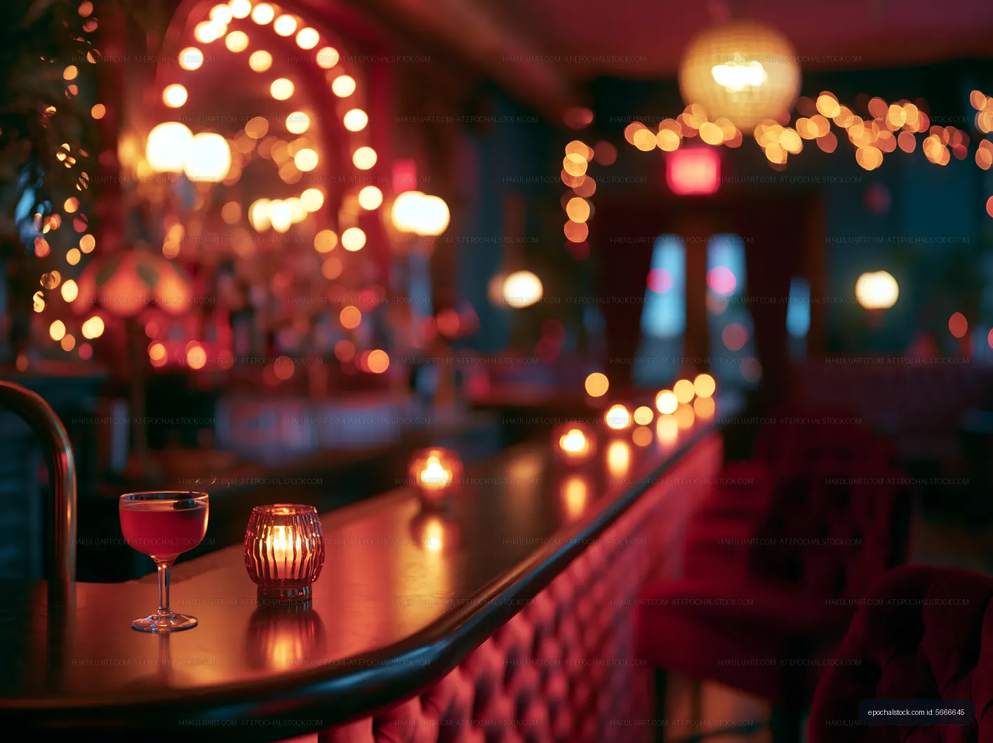 Evening drinks at a cozy bar with warm lighting and candlelight