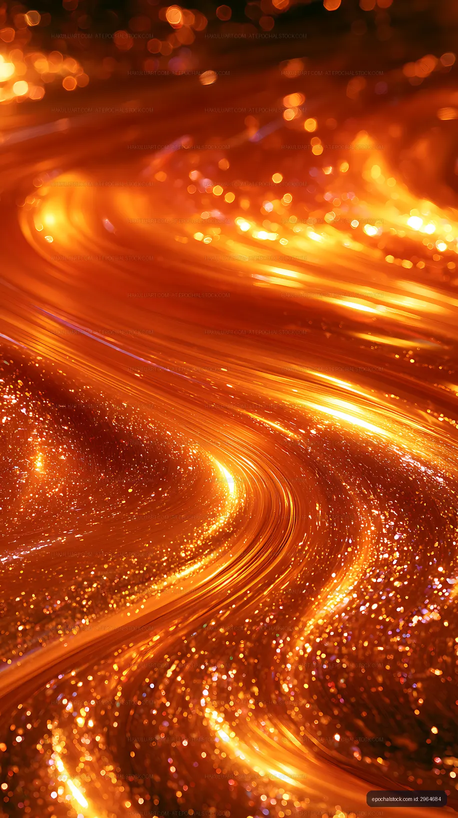 Abstract orange and gold flowing light