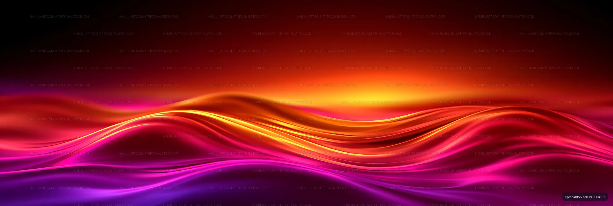 Neon-colored abstract waves on a dark gradient