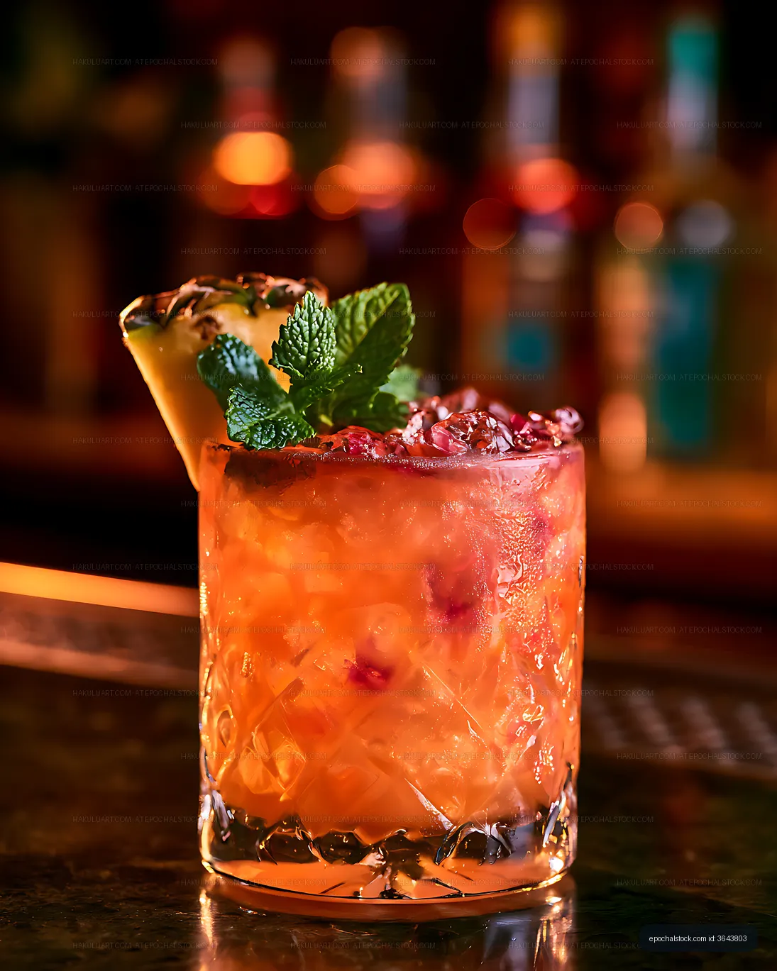 Vibrant orange cocktail in a textured glass