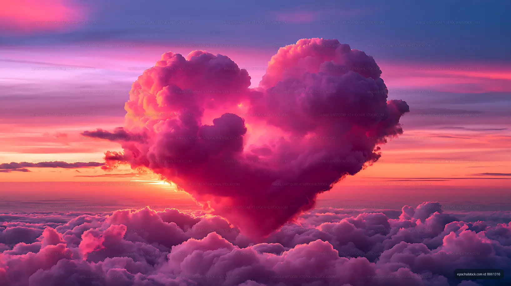 Vivid pink and purple thundercloud at sunset