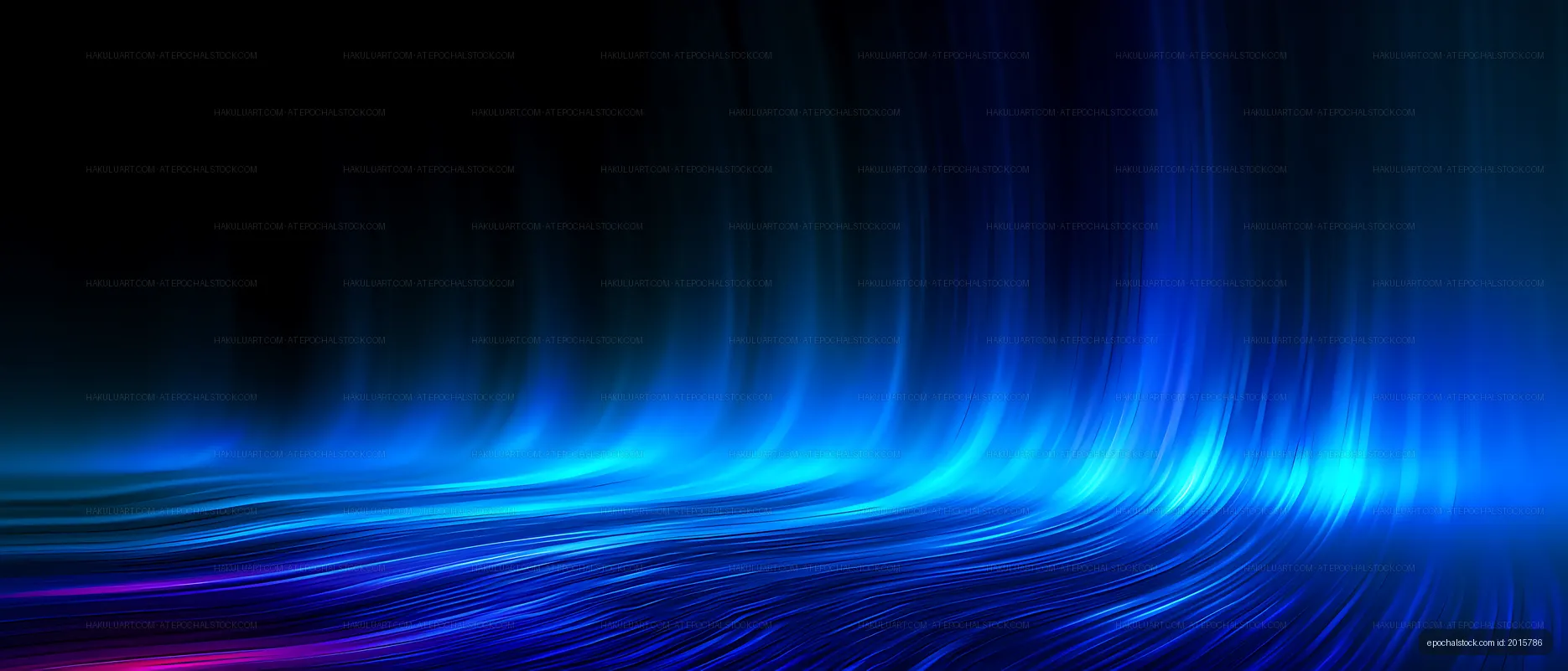 Abstract neon blue light trails with purple accents