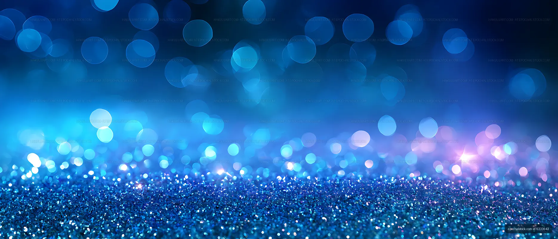 Vibrant blue glitter texture with luminous bokeh