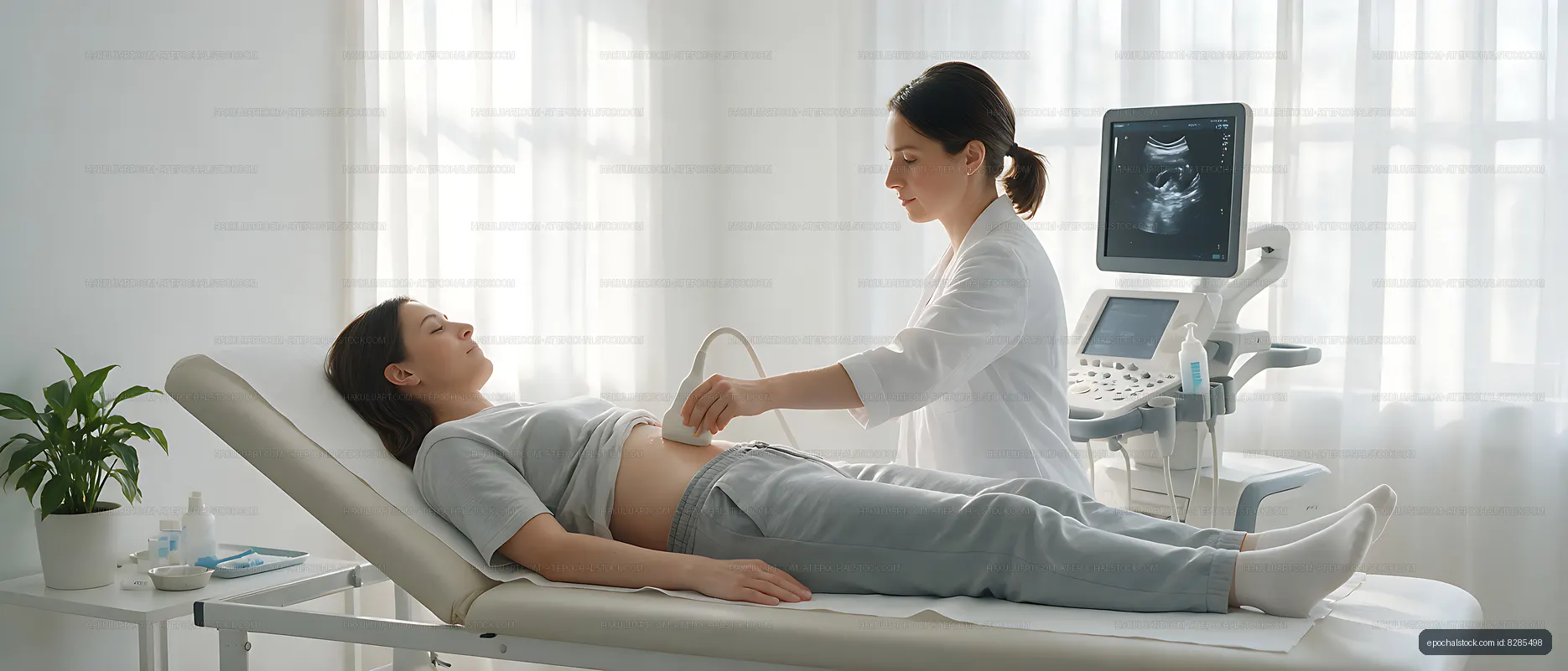 Abdominal Ultrasound Scan in a Bright Clinic