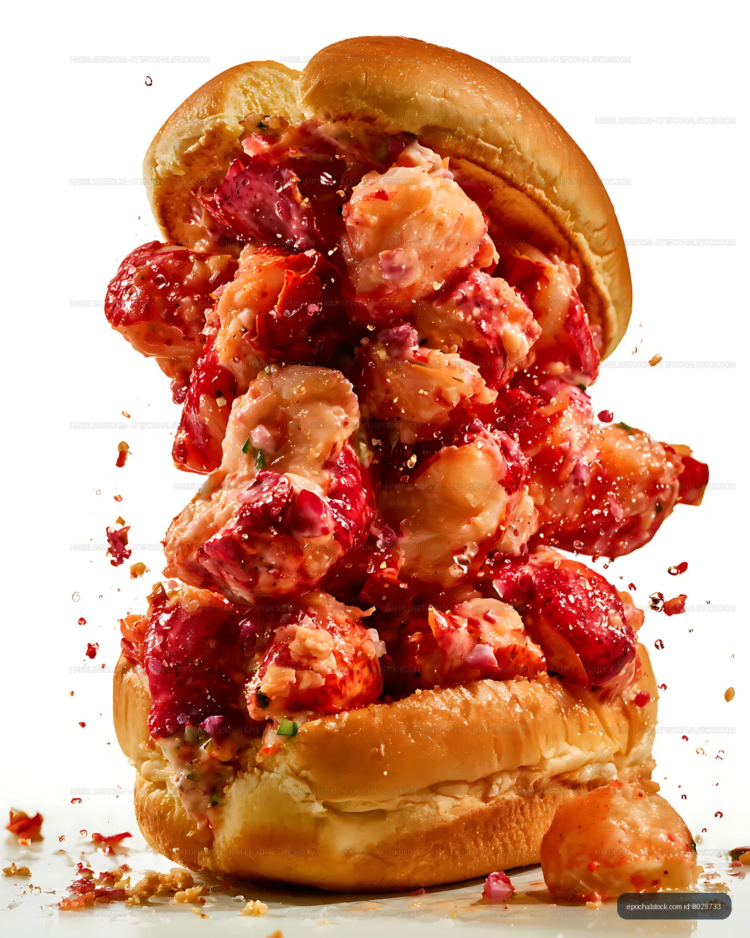 Lobster seafood sandwich piled with creamy filling
