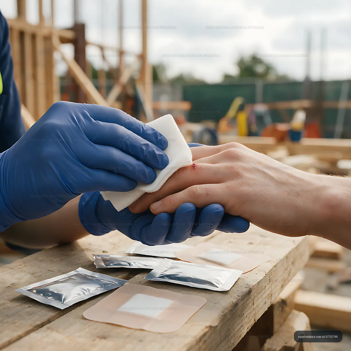Workplace first aid for an injured hand