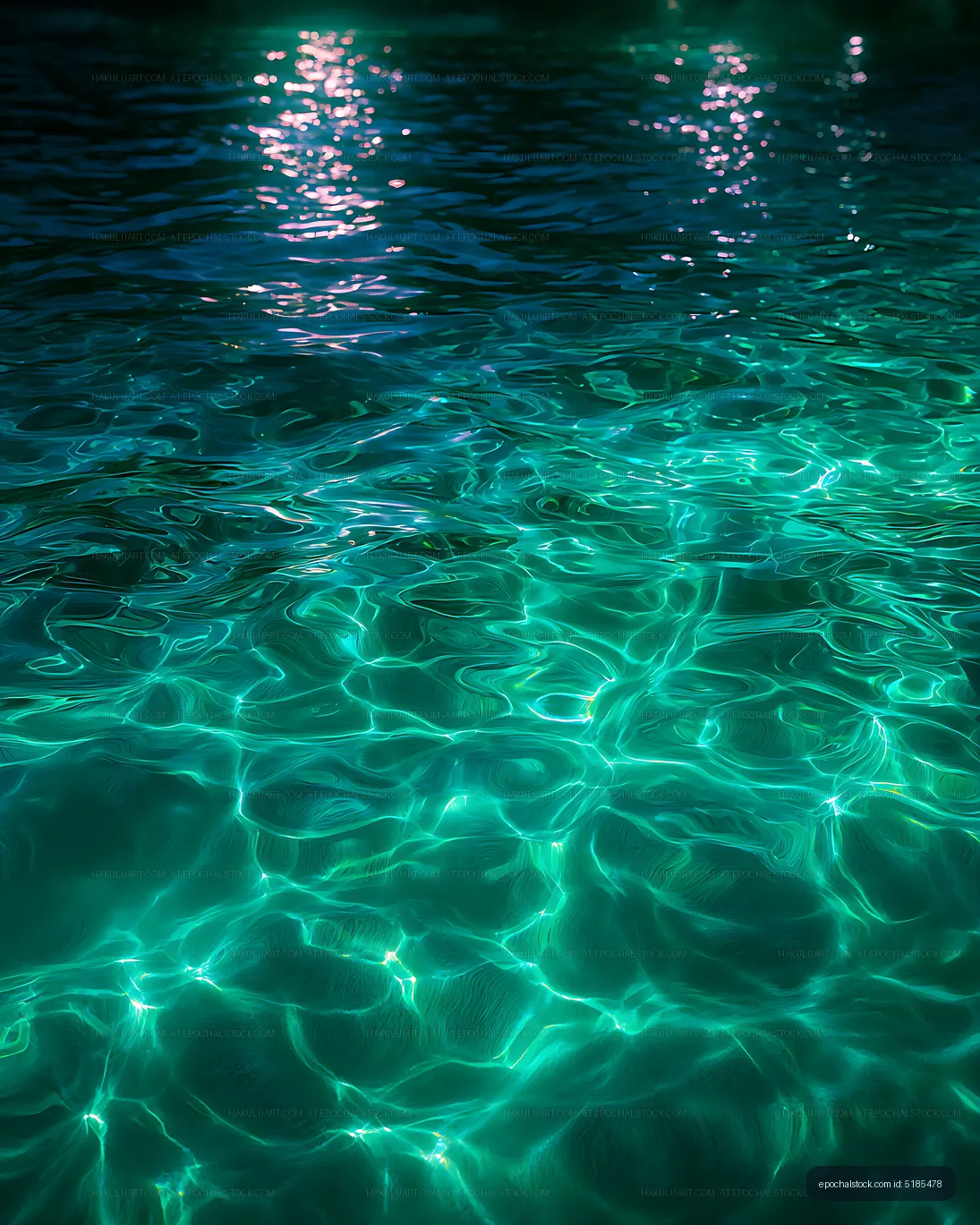 Abstract Aqua Water with Bright Reflections