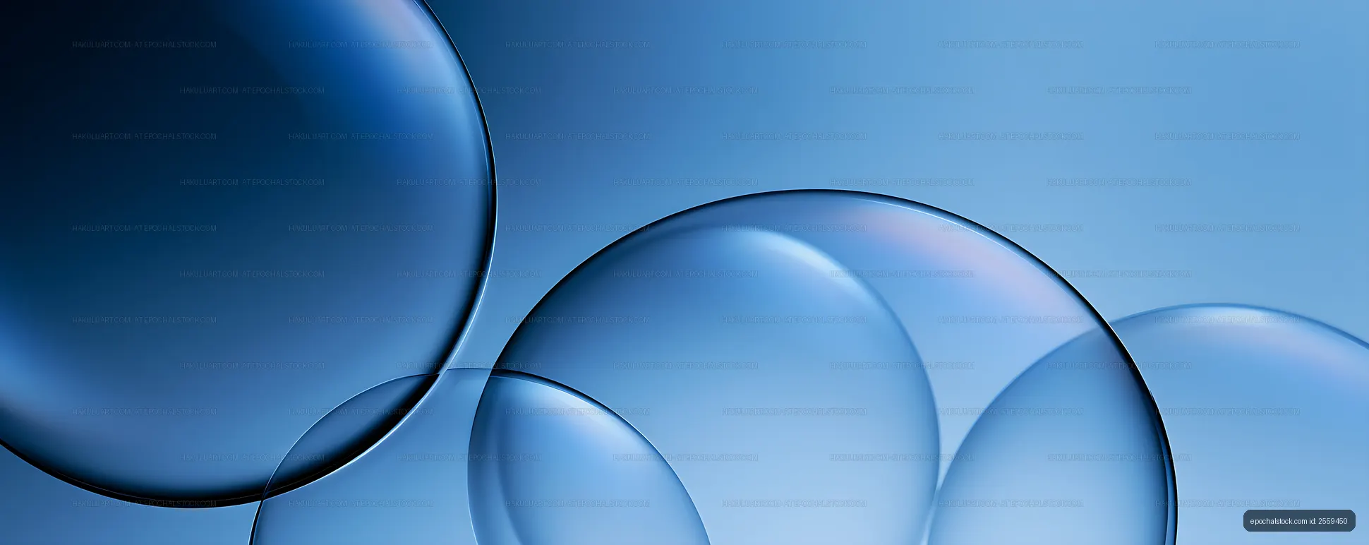 Translucent blue spheres forming an abstract background