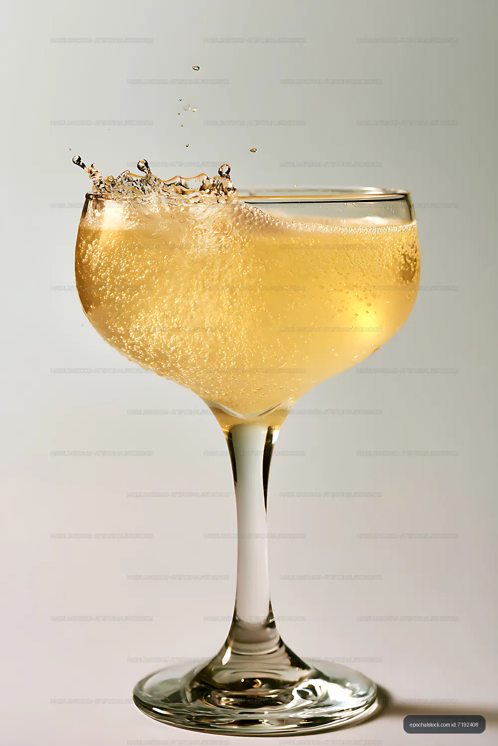 Dynamic splash of a golden carbonated drink