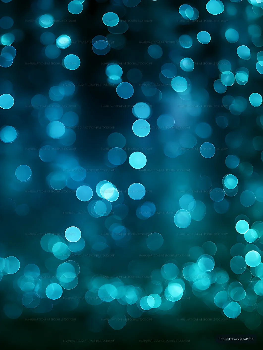 Turquoise bokeh circles over a dark abstract backdrop
