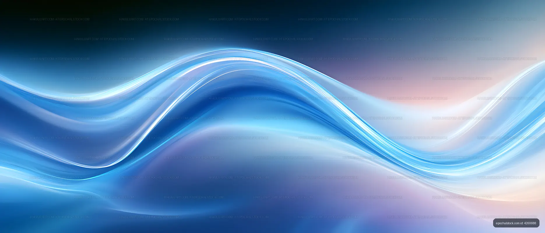 Luminous abstract blue wave pattern