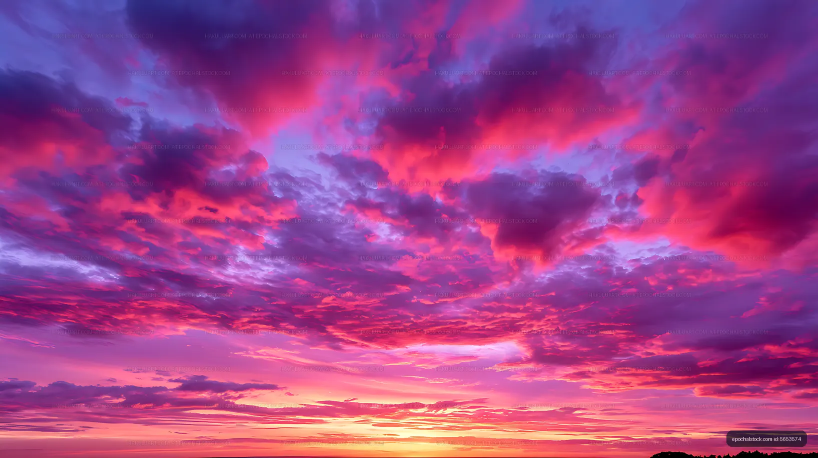 Dramatic purple and pink sunset cloudscape