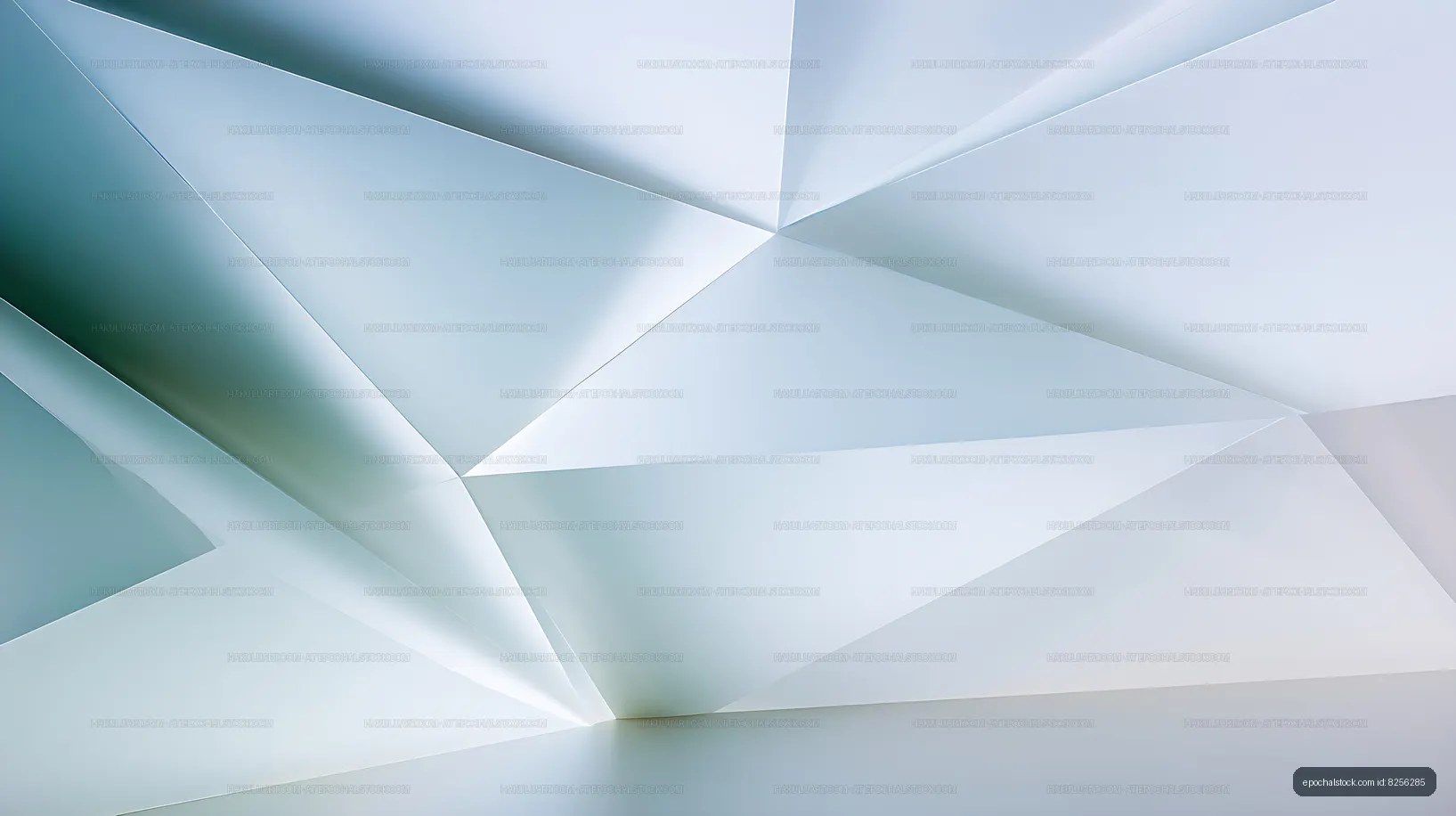 Minimal abstract geometry in pale blue and white