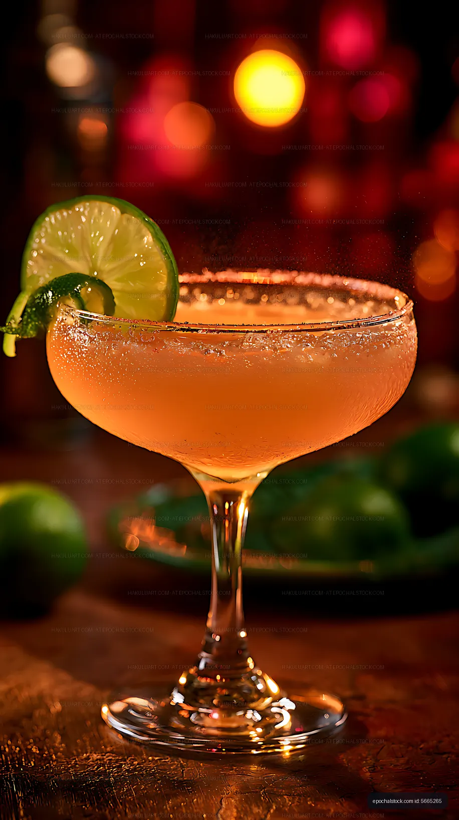 Vibrant orange cocktail with lime garnish in elegant glass