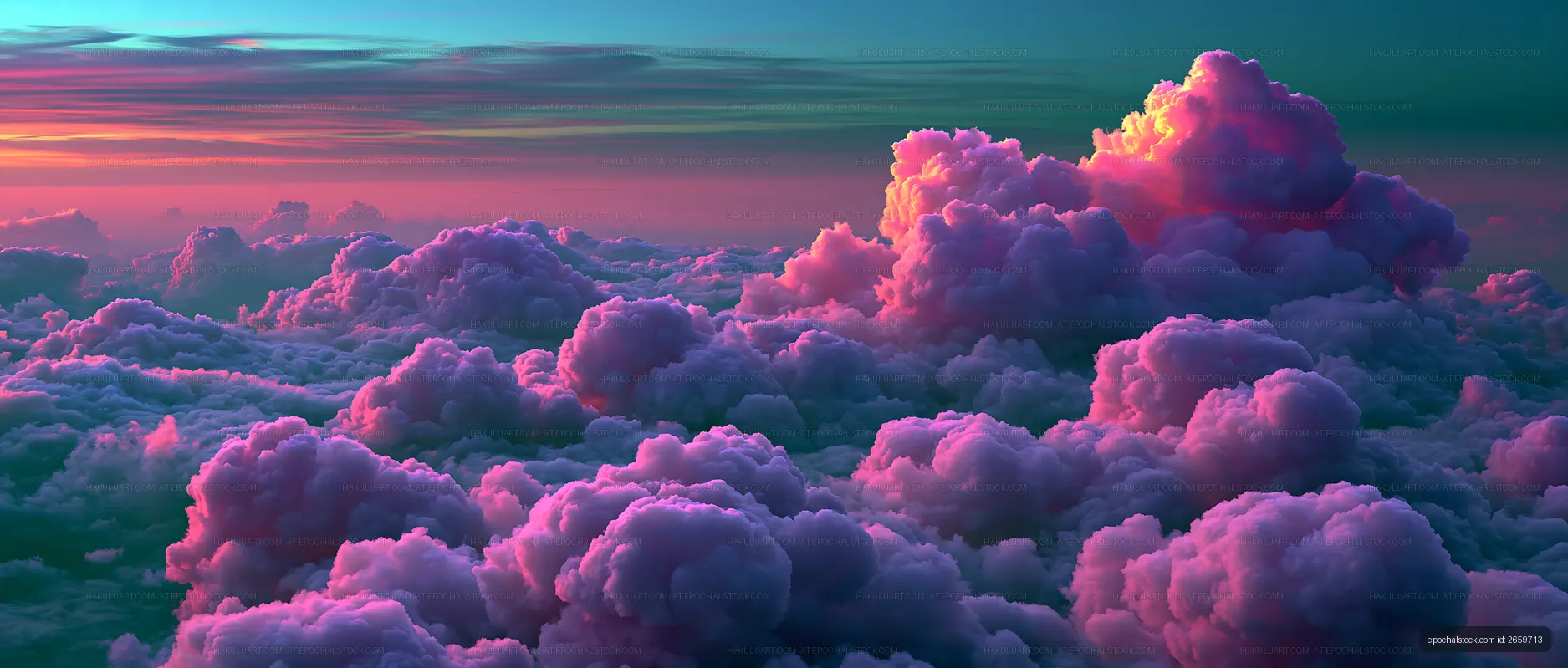 Pink and purple cloud formations in a vibrant sky