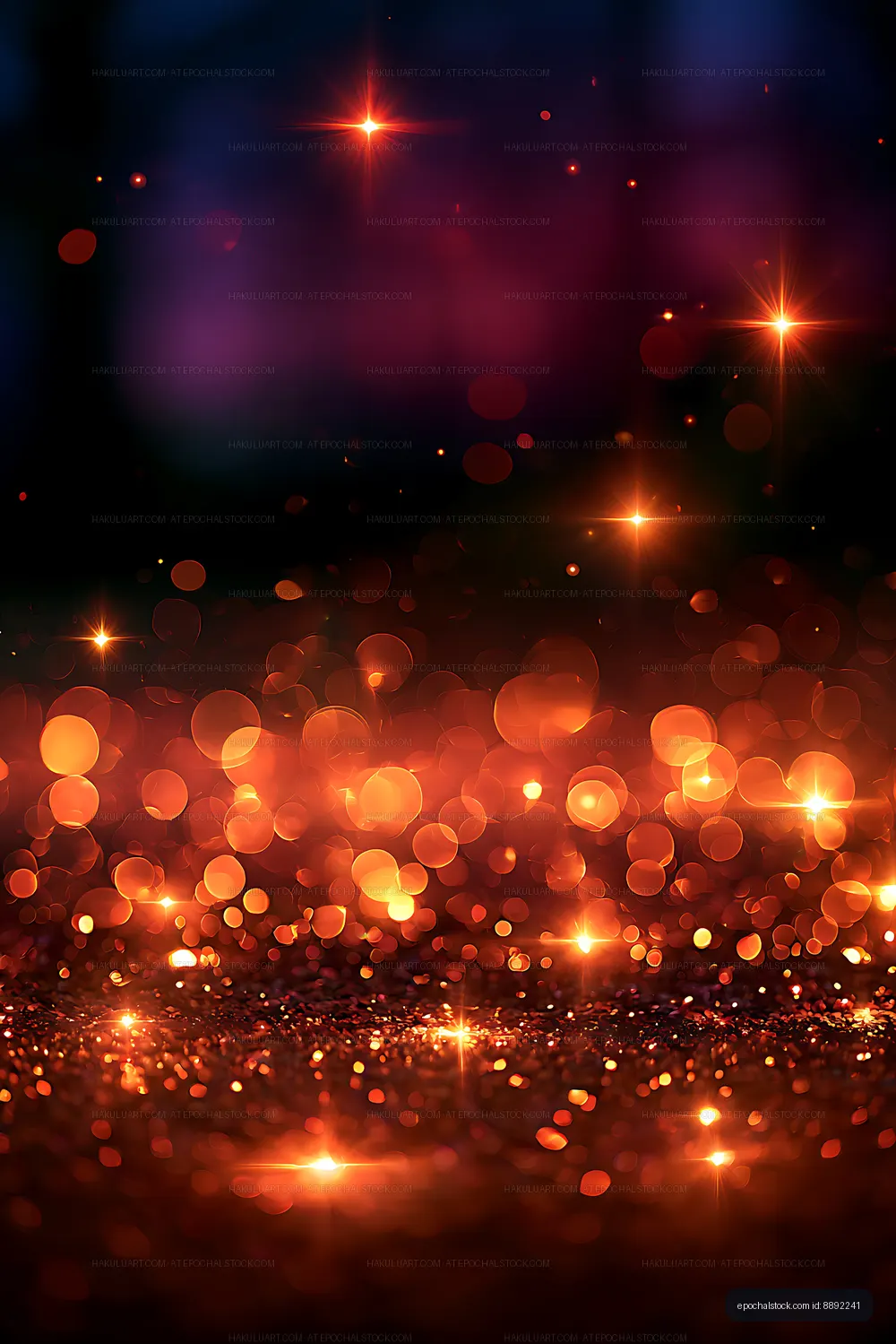 Abstract glowing orange bokeh light texture
