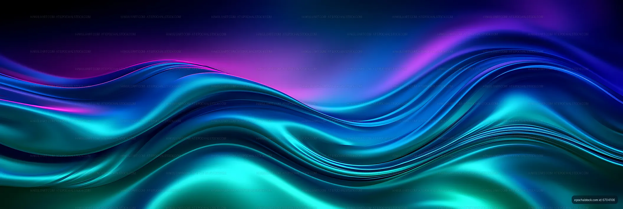 Luminous blue and turquoise flowing wave abstract