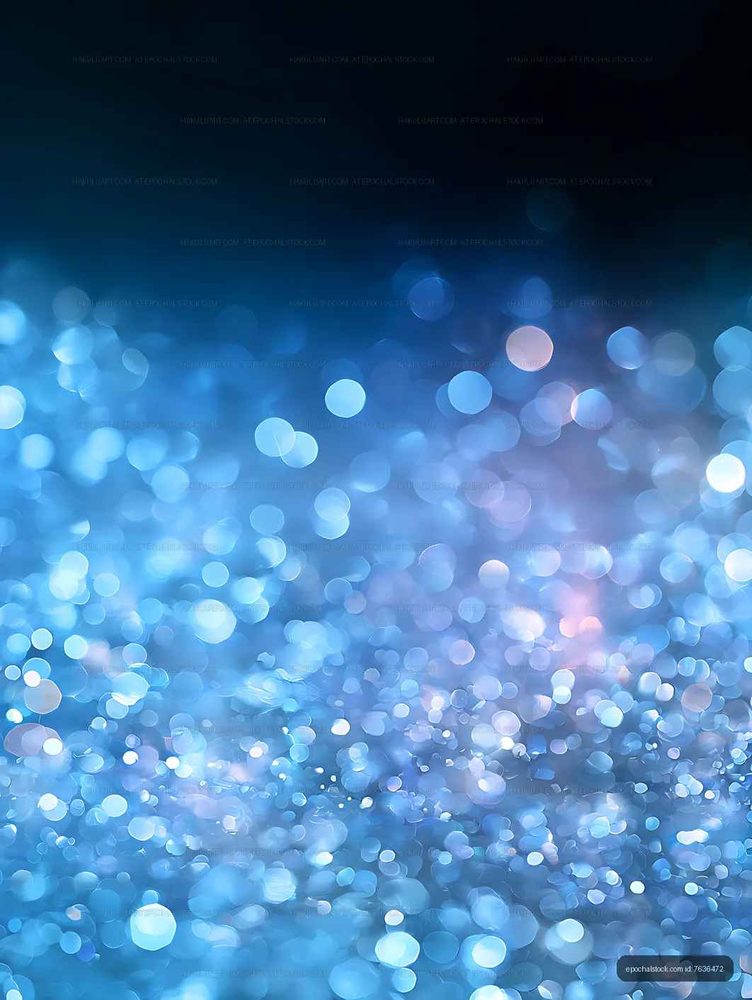 Soft blue bokeh lights with dark copy space