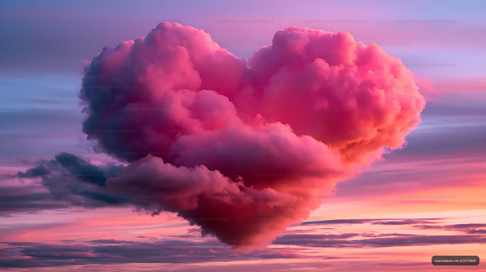 Towering pink cloud formation beneath a vibrant evening sky